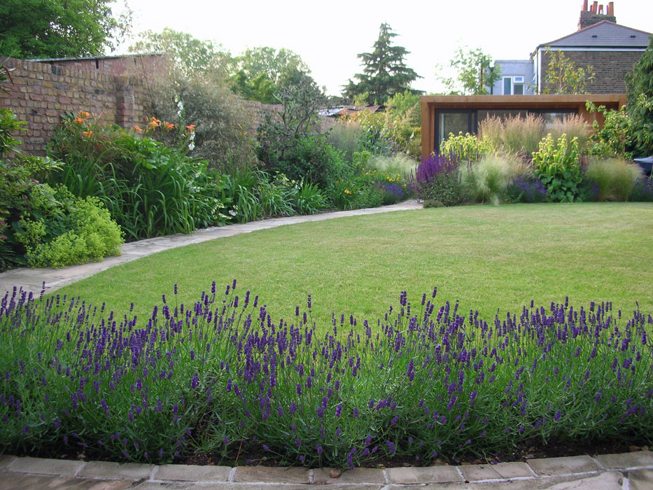 View from the dining terrace across the garden